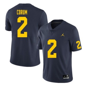 Michigan Wolverines #2 Blake Corum Men's Navy College Football Jersey 703689-448