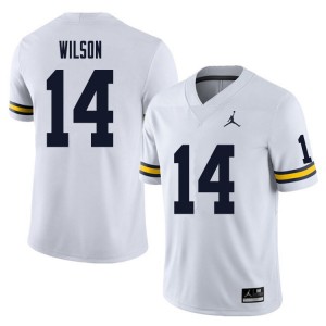 Michigan Wolverines #14 Roman Wilson Men's White College Football Jersey 448240-262