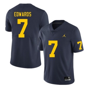 Michigan Wolverines #7 Donovan Edwards Men's Navy College Football Jersey 584235-302
