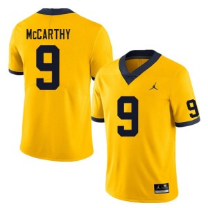Michigan Wolverines #9 J.J. McCarthy Men's Yellow College Football Jersey 182672-688