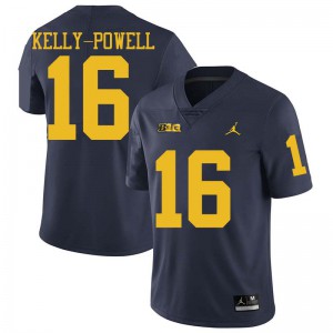 Michigan Wolverines #16 Jaylen Kelly-Powell Men's Navy College Football Jersey 797408-646