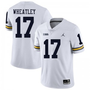 Michigan Wolverines #17 Tyrone Wheatley Men's White College Football Jersey 894986-820