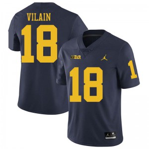 Michigan Wolverines #18 Luiji Vilain Men's Navy College Football Jersey 453072-783