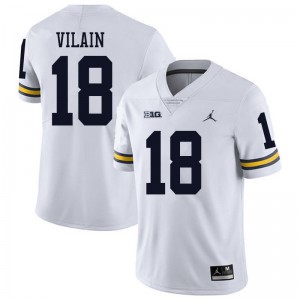 Michigan Wolverines #18 Luiji Vilain Men's White College Football Jersey 263177-183