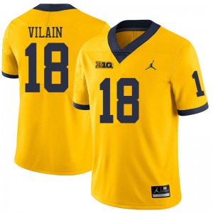 Michigan Wolverines #18 Luiji Vilain Men's Yellow College Football Jersey 940088-644