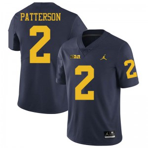 Michigan Wolverines #2 Shea Patterson Men's Navy College Football Jersey 161688-806
