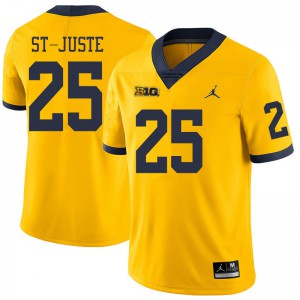 Michigan Wolverines #25 Benjamin St-Juste Men's Yellow College Football Jersey 150966-644