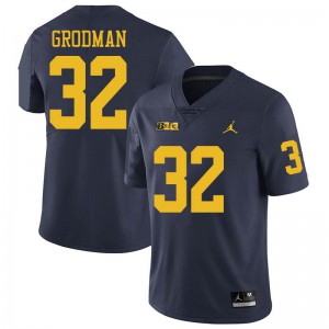 Michigan Wolverines #32 Louis Grodman Men's Navy College Football Jersey 316621-734