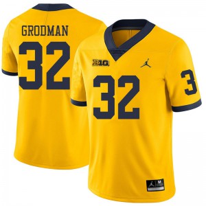 Michigan Wolverines #32 Louis Grodman Men's Yellow College Football Jersey 931692-189