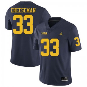 Michigan Wolverines #33 Camaron Cheeseman Men's Navy College Football Jersey 709446-282