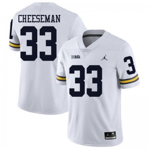 Michigan Wolverines #33 Camaron Cheeseman Men's White College Football Jersey 888294-805