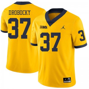 Michigan Wolverines #37 Dane Drobocky Men's Yellow College Football Jersey 338799-932