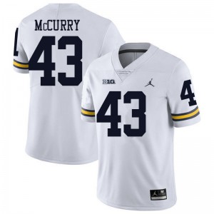 Michigan Wolverines #43 Jake McCurry Men's White College Football Jersey 518393-185