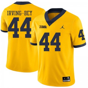 Michigan Wolverines #44 Deron Irving-Bey Men's Yellow College Football Jersey 805187-386