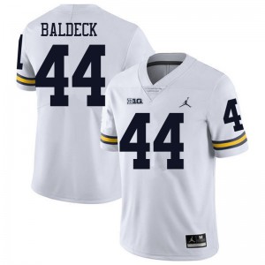 Michigan Wolverines #44 Matt Baldeck Men's White College Football Jersey 808562-293