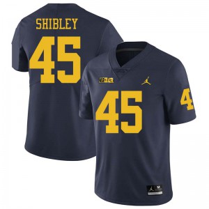 Michigan Wolverines #45 Adam Shibley Men's Navy College Football Jersey 550375-711