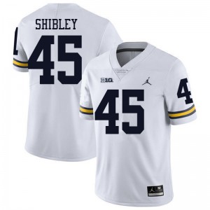 Michigan Wolverines #45 Adam Shibley Men's White College Football Jersey 420967-820