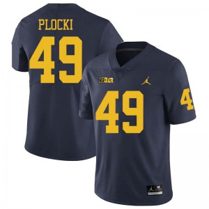 Michigan Wolverines #49 Tyler Plocki Men's Navy College Football Jersey 863306-964