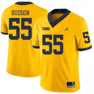 Michigan Wolverines #55 James Hudson Men's Yellow College Football Jersey 567309-411