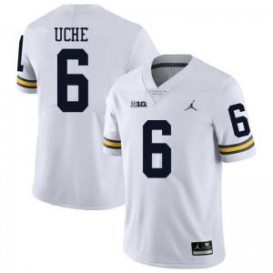 Michigan Wolverines #6 Josh Uche Men's White College Football Jersey 754895-956
