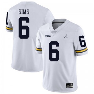 Michigan Wolverines #6 Myles Sims Men's White College Football Jersey 766952-244