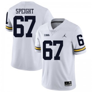 Michigan Wolverines #67 Jess Speight Men's White College Football Jersey 589036-861