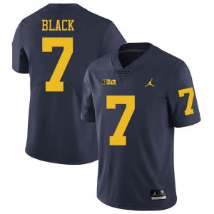 Michigan Wolverines #7 Tarik Black Men's Navy College Football Jersey 599765-336