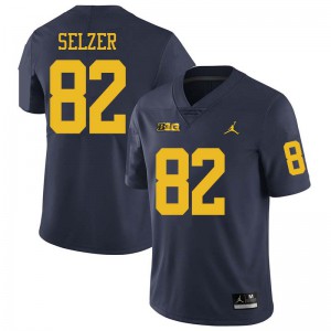 Michigan Wolverines #82 Carter Selzer Men's Navy College Football Jersey 872847-814