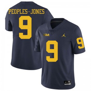 Michigan Wolverines #9 Donovan Peoples-Jones Men's Navy College Football Jersey 520745-595