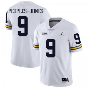 Michigan Wolverines #9 Donovan Peoples-Jones Men's White College Football Jersey 330276-742