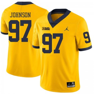 Michigan Wolverines #97 Ron Johnson Men's Yellow College Football Jersey 201771-587