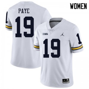 Michigan Wolverines #19 Kwity Paye Women's White College Football Jersey 830290-595
