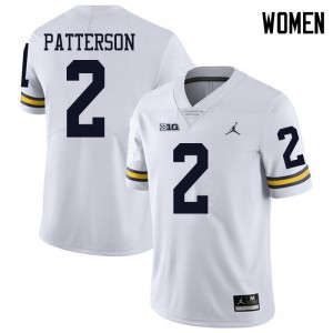 Michigan Wolverines #2 Shea Patterson Women's White College Football Jersey 899222-696