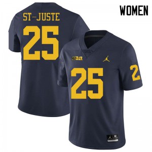 Michigan Wolverines #25 Benjamin St-Juste Women's Navy College Football Jersey 860067-132