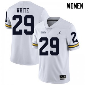 Michigan Wolverines #29 Brendan White Women's White College Football Jersey 525420-224