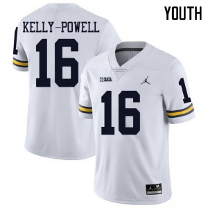 Michigan Wolverines #16 Jaylen Kelly-Powell Youth White College Football Jersey 183003-729