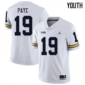 Michigan Wolverines #19 Kwity Paye Youth White College Football Jersey 703970-764