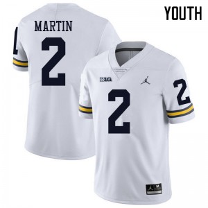 Michigan Wolverines #2 Oliver Martin Youth White College Football Jersey 424785-933