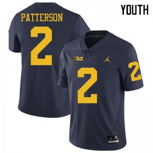 Michigan Wolverines #2 Shea Patterson Youth Navy College Football Jersey 465563-385