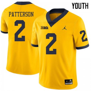 Michigan Wolverines #2 Shea Patterson Youth Yellow College Football Jersey 121575-436