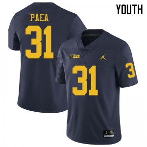 Michigan Wolverines #31 Phillip Paea Youth Navy College Football Jersey 839535-945
