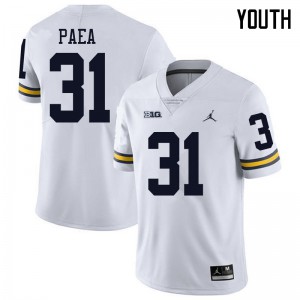 Michigan Wolverines #31 Phillip Paea Youth White College Football Jersey 297194-247