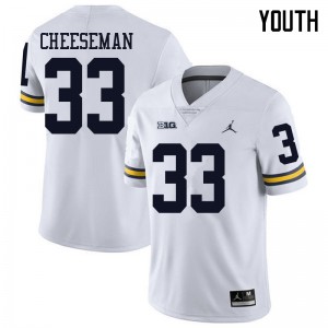 Michigan Wolverines #33 Camaron Cheeseman Youth White College Football Jersey 751043-767