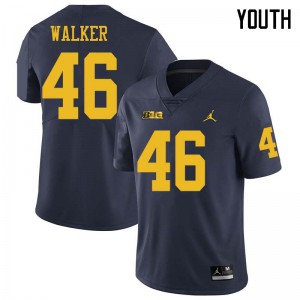 Michigan Wolverines #46 Kareem Walker Youth Navy College Football Jersey 407759-527