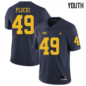 Michigan Wolverines #49 Tyler Plocki Youth Navy College Football Jersey 286013-165