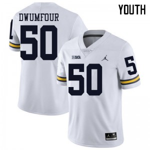 Michigan Wolverines #50 Michael Dwumfour Youth White College Football Jersey 658035-800