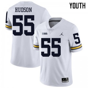 Michigan Wolverines #55 James Hudson Youth White College Football Jersey 279731-530
