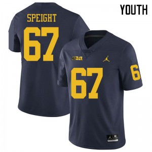 Michigan Wolverines #67 Jess Speight Youth Navy College Football Jersey 807207-479