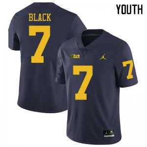 Michigan Wolverines #7 Tarik Black Youth Navy College Football Jersey 568011-805