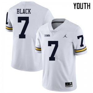 Michigan Wolverines #7 Tarik Black Youth White College Football Jersey 889886-215